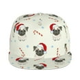thumbnail image 2 of Balery Baseball Cap Flat Bill Hats for Men Adjustable Size for Running Workouts and Outdoor Activities All Seasons Dad Hat(Christmas Pug Dog ), 2 of 9