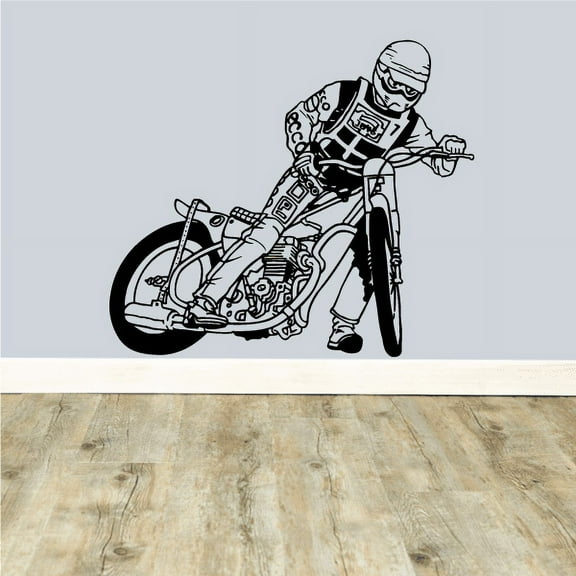 Detailed Flat Track Dirt Bike Decal - 36 Inches