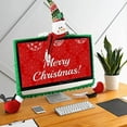 thumbnail image 5 of Cubierta De Borde De Monitor De Computadora De Navidad Cubierta De Monitor De TV Cubierta Elástica De Computadora Portátil Para Decoración De Computadora De Oficina En Casa De Navidad-Papá Noel, 5 of 5