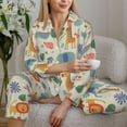 thumbnail image 6 of Daiia Jungle Animals for Women's Long-Sleeved Pajama Set – Soft & Comfortable Sleepwear Button-Up Pajamas Cozy Lounge Wear-X-Large, 6 of 7