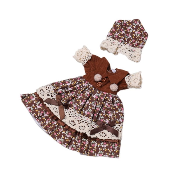 2x 1/6 BJD Muñeca Princesa Vestido Traje Disfraz Muñeca de Peluche Accesorios Juego de Rol marrón