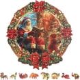 thumbnail image 1 of 200 piezas de rompecabezas de madera de Papá Noel navideño para adultos, 270 x 280 mm/10,6 x 11 pulgadas, rompecabezas de madera para adultos, rompecabezas de madera con forma de animales coloridos, 1 of 7