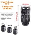 thumbnail image 3 of Car  Knob Gear Shifter Knobs With 3 Adapters Carbon Fiber Pattern  Handle Modification Accessories, 3 of 8