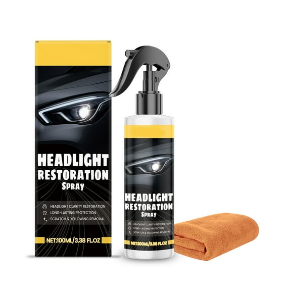 Vaporisateur de Restauration de Polissage de Phare de Voiture 100Ml Liquide de Polissage Noir Brillant pour Entretien de Lentille en Plastique Lumières Claires 0.33Lb