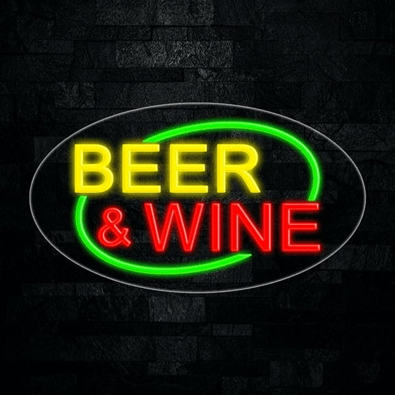 Beer & Wine LED Neon Sign 28"L x 16"H #34132