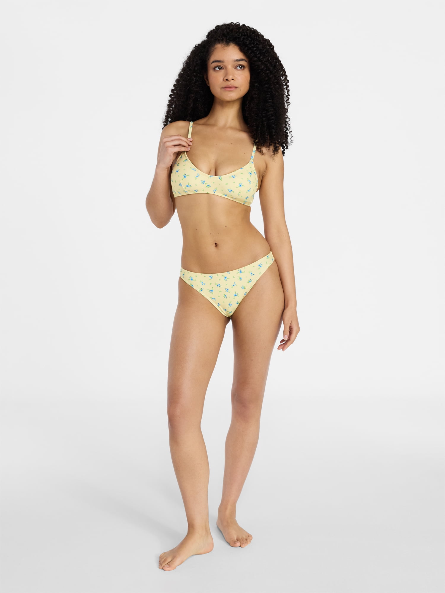 No Boundaries Femme Floral Bralette Bikini Top, Women's XXS-XXL