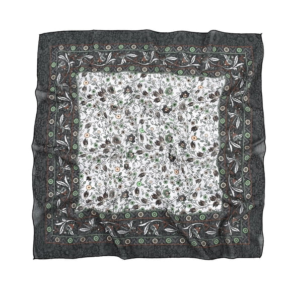 XDIAHBPL Silk Scarf For Women Lady Muslim Floral Printing Vintage Bandanas Hair Shawl Travel Neck Wrap Head Multicolor