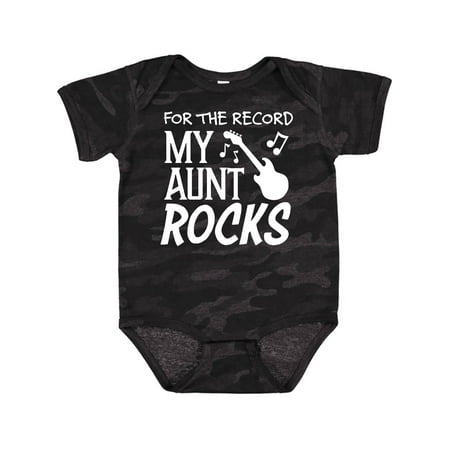 

Inktastic For the Record My Aunt Rocks Gift Baby Boy or Baby Girl Bodysuit