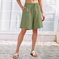 thumbnail image 2 of Flowy Athletic Shorts for Womens 9" Lightweight Quick Dry Active Shorts Lace-Up Elastic Waist High Waisted Sweatpants Knee Length Beach Shorts Workout Running Gym Shorts withPockets, 2 of 6