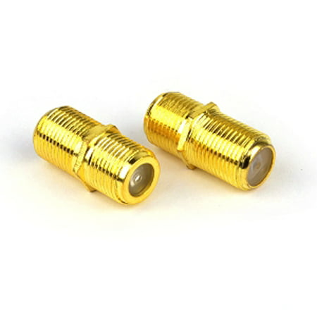 TriQuest Coaxial Cable Cord Gold-plated F Connector Extender 2 Pack