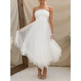 thumbnail image 4 of GXFC Women Wedding Dresses Strapless Tulle Midi Cocktail Dress for Guest, 4 of 8