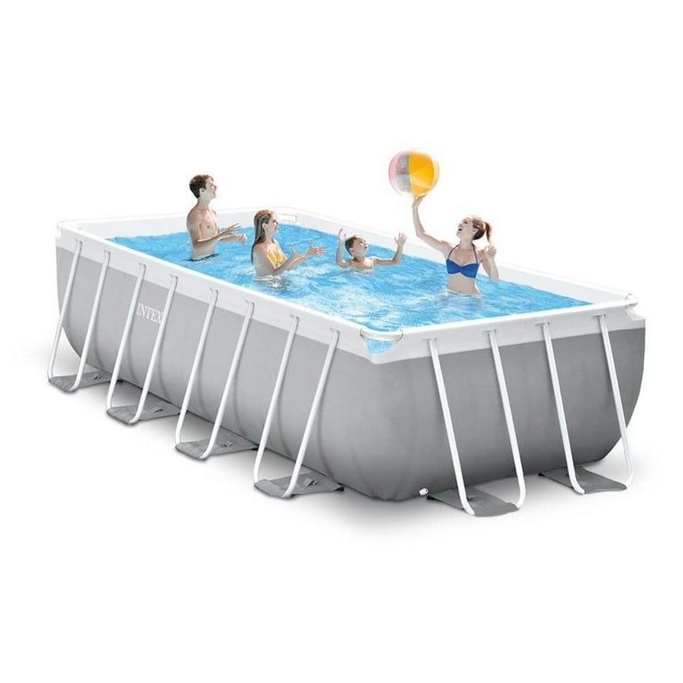 Intex Prism Frame Rectangular Swimming Pool Set, 16Ft X 8Ft X 42In
