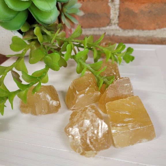 Crystal Joys 1 piece Honey Calcite Rough Chunk 1 Inch – Natural Yellow Calcite for Healing and Chakra Alignment