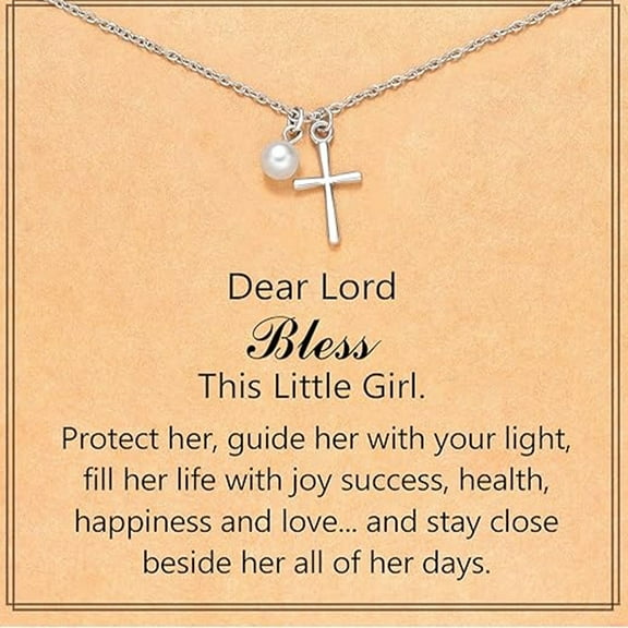 Small Cross Necklace for Women, Christian Gifts for Easter, First Communion, Confirmation, Baptism, Sterling Silver Dainty, Tiny Pendant Jewelry, Religious Gift for Catholic Birthday