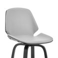 thumbnail image 6 of Arabela 26" Gray Faux Leather and Black Wood Swivel Bar Stool, 6 of 10