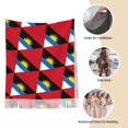 thumbnail image 6 of Flag Of Barbuda Pashmina Feel Shawls Wraps Rave Scarf for Women Men Soft Silky Scarves Hijab, 6 of 7