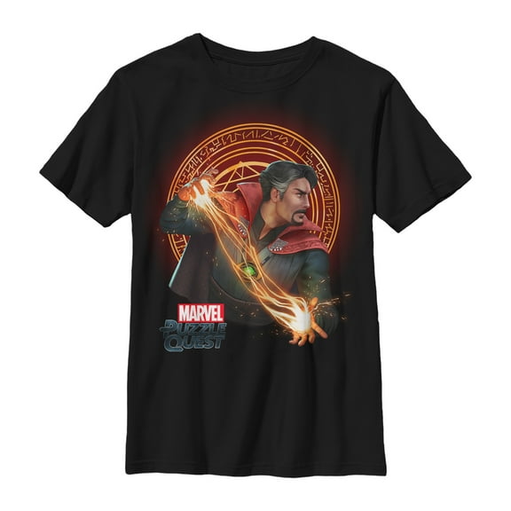 Boy's Marvel Puzzle Quest Doctor Strange Orb  Graphic Tee Black X Small