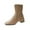 Khaki, variant on Fesfesfes Womens Fall Boots Winter Retro Splicing Boots Chunky Heel High-Heels Toe Knitting Boots 7(40)