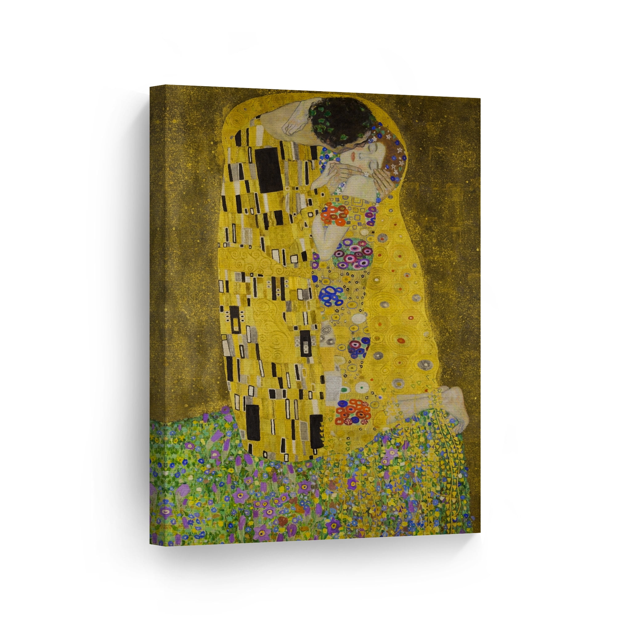 "The Kiss" by Gustav Klimt Wall26 Canvas Art Home Decor-16x16 Golden Phase 