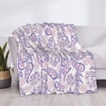 thumbnail image 4 of Throw Blanket for Couch, Purple Pink Paisley Super Soft Fuzzy Comfy Warm Throw Blanket, Cuteness Lightweight Cozy Plush Flannel Blanket & Throws for Sofa and Bed All Season, 4 of 5