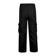 thumbnail image 3 of Dpytoraw Men's Oversized Pocket Drawstring Straight Leg Work Pants Outdoor Jogging Pants Black, 3 of 5