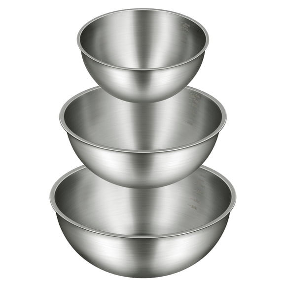 Juego de cuencos para mezclar Gronivex de acero inoxidable de 1,4 L, 2,1 L y 3,2 L