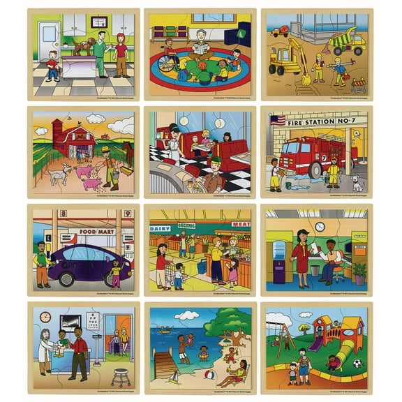 Excellerations In My Community Puzzles - Set of 12
