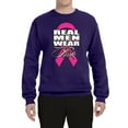 thumbnail image 2 of Real Men Wear Pink Awareness Unisex Crewneck Graphic Sweatshirt, Purple, 3XL, 2 of 3