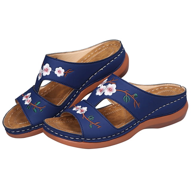 Women's Orthopedic Bloom Shoes Open Toe Sandals Ladies Platform Slippers Summer Beach Rubber Soft