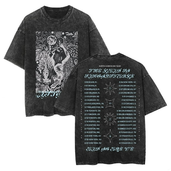 Mitski 2025 Tour Washed Cotton T-shirt unisex fashion street wear short sleeved casual T-shirt