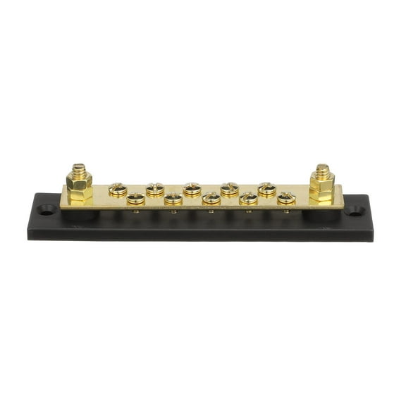 Seachoice Terminal Block with Brass Stud Terminals and Hex Nuts 10 Gang