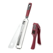 Tasty Grater and Garlic Press Set with Stainless Steel Blades, Red