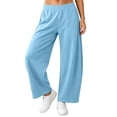 thumbnail image 2 of Nfurl Womens Barrel Sweatpants Elastic Waist Baggy Sweatpant with Pockets Wide Leg Pants Casual Sweat Pants Trousers for Going Out Workout Yoga Sky Blue,M, 2 of 9