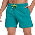thumbnail image 5 of JDQJBZ Men's Solid Color Quick Dry Swim Trunks with Pockets Elastic Waist Drawstring, 5 of 5