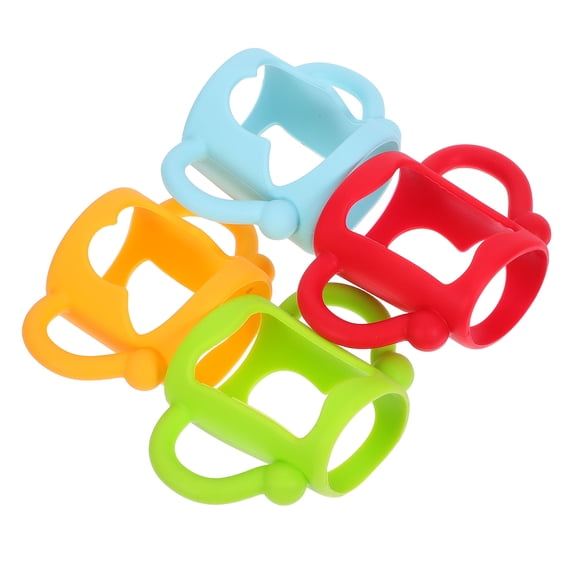 LOLIPPYY Silicone Baby Bottle Sleeve with Handle for Baby Use Assorted Color NonSlip Design 4pcs