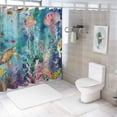 thumbnail image 7 of Orinice Colorful Ocean Seaworld Shower Curtain for Bathroom Set, Underwater Marine Life Jellyfish Turtle Octopus Coral Bathtub Curtains Decor, Waterproof Polyester Durable with 12 Hooks,  60x72, 7 of 7