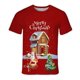 thumbnail image 1 of Camiseta de Navidad con estampado 3D para hombre y mujer, camisa informal de manga corta con cuello redondo, muñeco de nieve y alce, Unisex, 1 of 4
