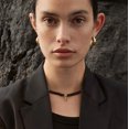 thumbnail image 5 of CANEVINKA Black Beaded Choker Necklace for Women, Chakra Matte Black Onyx Necklace, 18k Gold Star Charm Pendant Necklace, 5 of 7