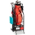 thumbnail image 6 of Golf Bags Storage Garage Organizer - Golf Bag Stand Fit Single Golf Bags, Golf Clubs, and Golf Equipment Accessories, Golf Bag Storage Rack with Wheels for Garage, Club, Shed, Basement, 6 of 11