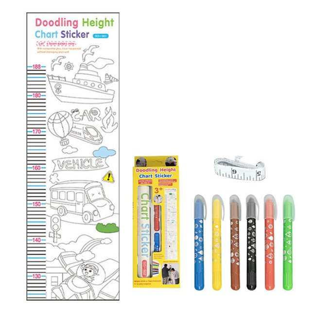 Children's Height Stickers Painting Stickers Measuring Height Ruler Diy Wall Stickers Parent Child Interactive Painting Set Crafts for Girls Ages 8-12 Painting Kids Craft Organizers And Storage