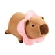 thumbnail image 4 of Peluche de capibara, accesorio fotográfico coleccionable, regalo de cumpleaños, decoración para coche. Flor rosa, 4 of 9