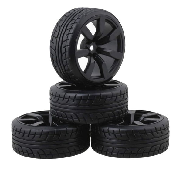 4Pcs ShareGoo OD62mm Hard Plastic RC Drift Car Tires & Wheel Rims 12mm Hex Tyre Compatible with Traxxas HSP Tamiya HPI Kyosho 1/10 Drift Drifting RC Car