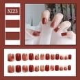 thumbnail image 2 of Apuakthei 24 piezas de uñas postizas con punta francesa cortas con diseños, uñas postizas tipo ataúd con pegamento, uñas postizas de bailarina con cobertura total para mujeres y niñas, 2 of 6