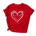thumbnail image 4 of Perfectbot Women's Valentine's Day Red Shirt Cute Love Heart Graphic Short Sleeve Casual Tee, 4 of 5