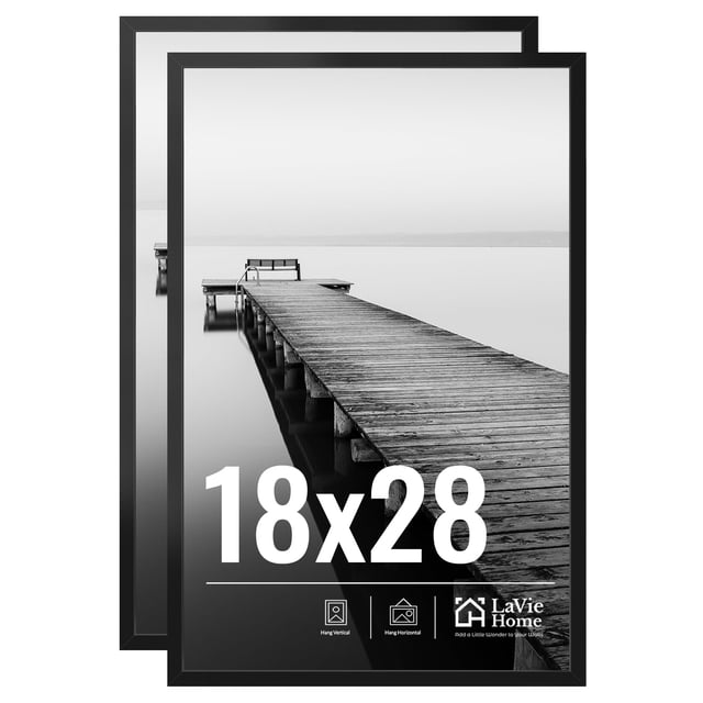 Marco de fotos LaVie Home, 18 x 28 cm, negro con plexiglás HD, paquete de 2