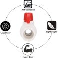 thumbnail image 3 of 6 piezas 1/2 "válvula de bola de PVC válvula de cierre de tubería de agua con mango en T rojo para líneas de suministro de agua fría, sistema de instalación de tuberías de riego (enchufe x enchuf, 3 of 4