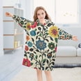 thumbnail image 5 of FORMRS Wearable Blanket Hoodie with Sleeves for Kids Cozy Flannel Sweatshirt, Vibrant Floral, 5 of 7