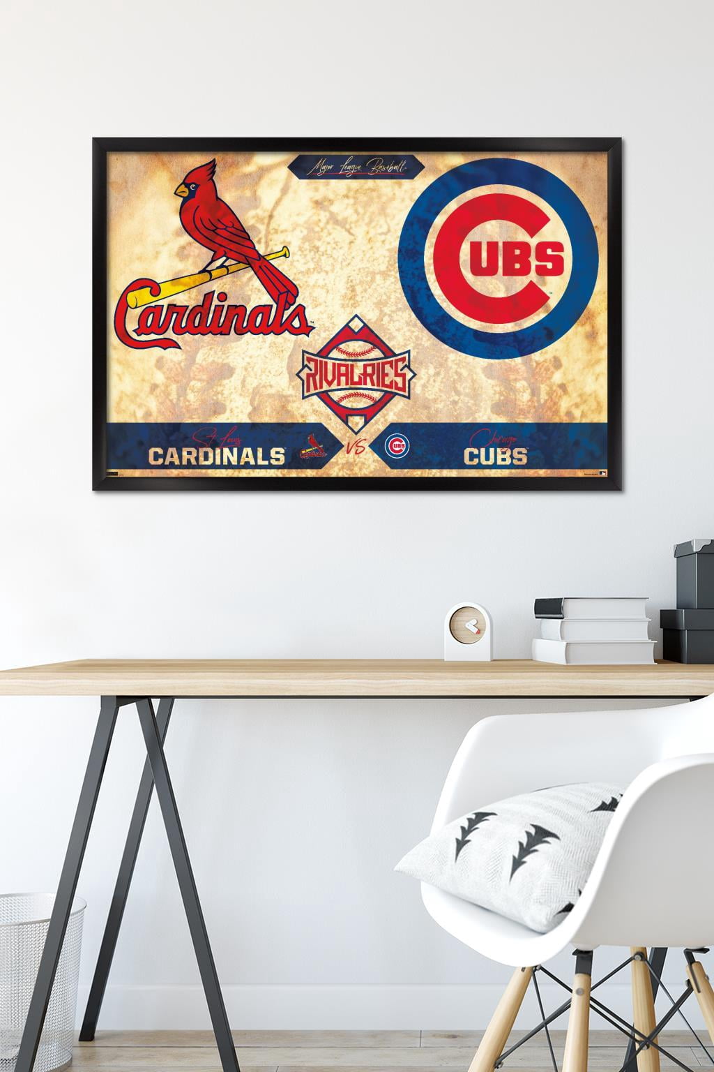 MLB Rivalries - St. Louis Cardinals vs Chicago Cubs Wall Poster, 22.375" x 34" Framed