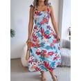 thumbnail image 4 of Vestidos de Verano para Mujer 2025, Vestido Informal con Tirantes Finos, Volantes, Plisado y Estampado Floral Fluido Azul M, 4 of 10