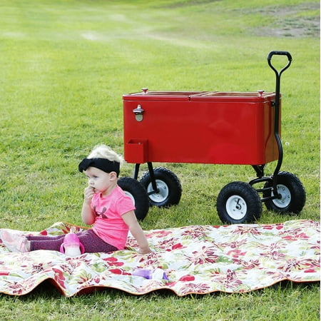 Clevr 80 Quart Wagon Cooler Rolling Park Patio Party Ice Clevr 80 Quart Wagon Cooler Rolling Park Patio Party Ice